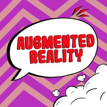 Sign displaying Augmented Reality. Conceptual photo technology that imposes イラスト素材
