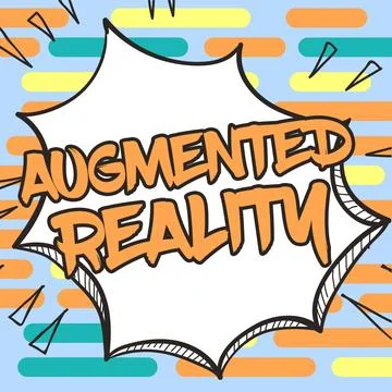 Sign displaying Augmented Reality. Word Written on technology that imposes Illustrazione stock