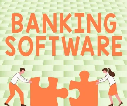 Sign displaying Banking Software. Internet Concept a sentence or phrase used to 스톡 일러스트