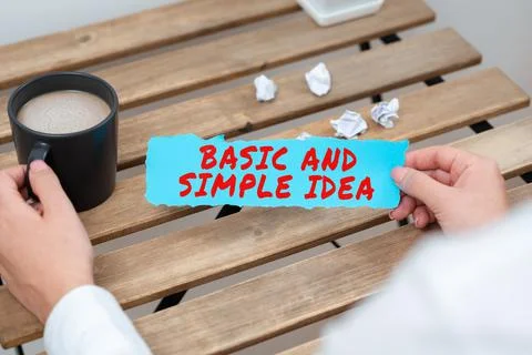 Sign displaying Basic And Simple Idea. Word for Plain Mental Images or 스톡 사진