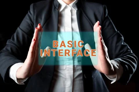 Sign displaying Basic Interface. Conceptual photo boundary across which two Stockfoto's