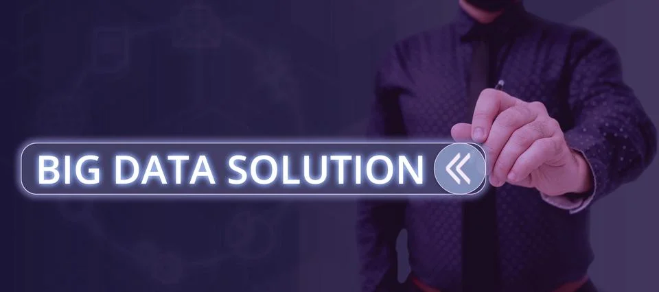 Sign displaying Big Data Solution. Concept meaning Extracting value from huge Stock Photos