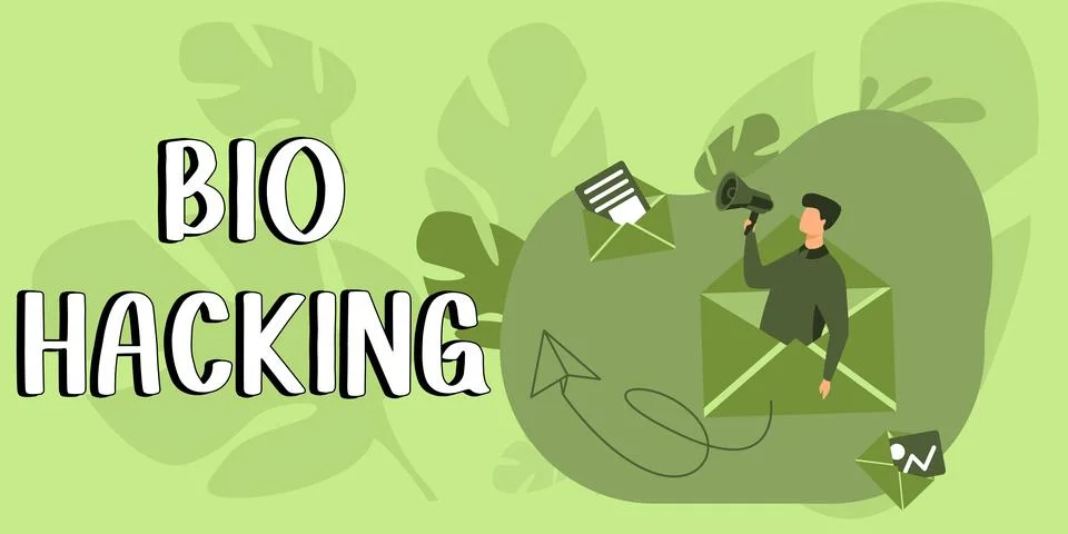 Sign displaying Bio Hacking. Concept meaning exploiting genetic material Stock Illustration
