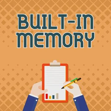 Sign displaying Built In Memory. Internet Concept device or feature are included Illustrazione stock