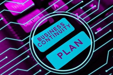 Sign displaying Business Continuity Plan. Concept meaning creating systems Foto stock