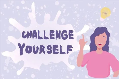 Sign displaying Challenge Yourself. Internet Concept opportunity to be part of Illustrazione stock
