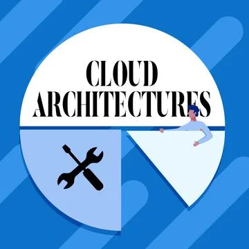 Sign displaying Cloud Architectures. Word for Various Engineered Databases イラスト素材