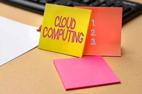 Sign displaying Cloud Computing. Business concept storing and accessing data and Stockfoto's