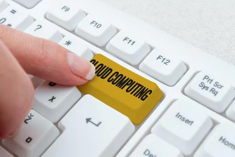 Sign displaying Cloud Computing. Business approach use a network of remote Stock Photos