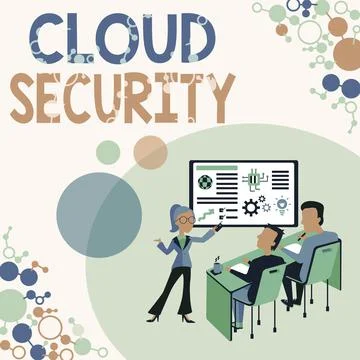 Sign displaying Cloud Security. Business approach protection of data stored 스톡 일러스트