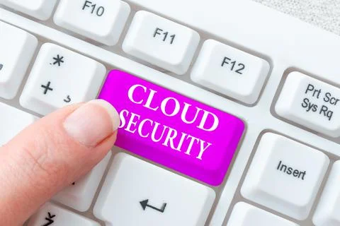 Sign displaying Cloud Security. Business approach protection of data stored Stock Photos