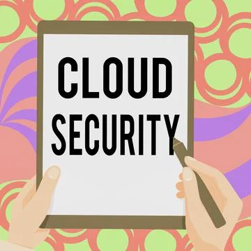 Sign displaying Cloud Security. Word Written on Imposing a secured system of Stock Illustration