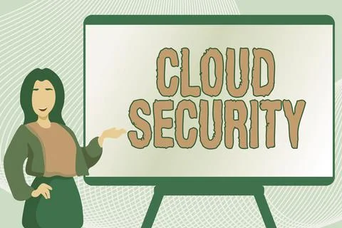 Sign displaying Cloud Security. Word Written on Protect the stored information Stock Illustration