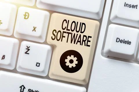 Sign displaying Cloud Software. Word for Programs used in Storing Accessing data 스톡 사진