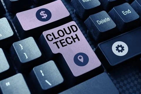 Sign displaying Cloud Tech. Word for storing and accessing data and programs Foto stock