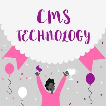 Sign displaying Cms Technology. Word for programs that are used to create and Stock Illustration