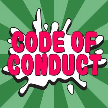 Sign displaying Code Of Conduct. Business concept Ethics rules moral codes イラスト素材