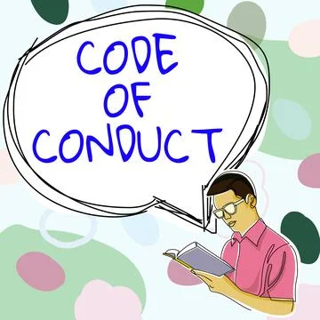 Sign displaying Code Of Conduct. Concept meaning Ethics rules moral codes イラスト素材