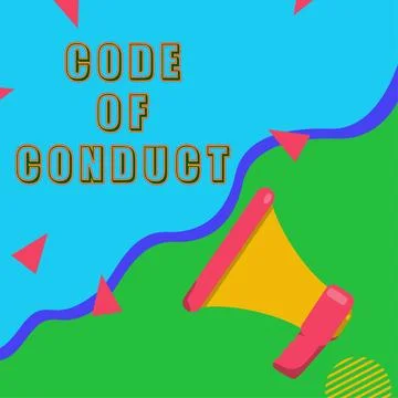 Sign displaying Code Of Conduct. Internet Concept Ethics rules moral codes Stock Illustration