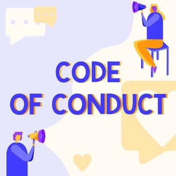Sign displaying Code Of Conduct. Word Written on set of principles are ethics Stock-Illustration