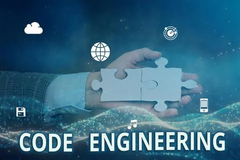 Sign displaying Code Engineering. Business showcase application of engineering Stock Photos