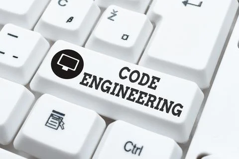 Sign displaying Code Engineering. Internet Concept application of engineering to Stock Photos
