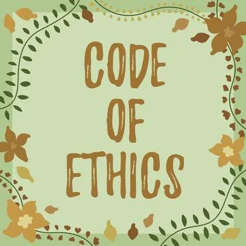 Sign displaying Code Of Ethics. Internet Concept Moral Rules Ethical Integrity Illustrazione stock