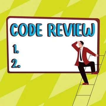 Sign displaying Code Review. Internet Concept going over a subject in study or Stock Illustration