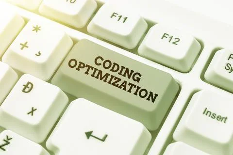 Sign displaying Coding Optimization. Business overview method of code 写真素材