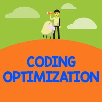 Sign displaying Coding Optimization. Internet Concept method of code Illustrazione stock