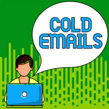 Sign displaying Cold Emails. Internet Concept unsolicited email sent to a Stock Illustration