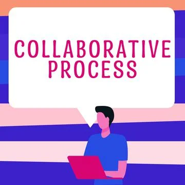 Sign displaying Collaborative Process. Business concept people and organizations Stock Illustration