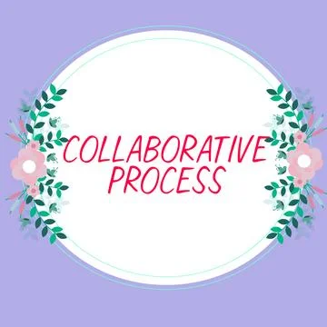 Sign displaying Collaborative Process. Concept meaning people and organizations Ilustración de archivo