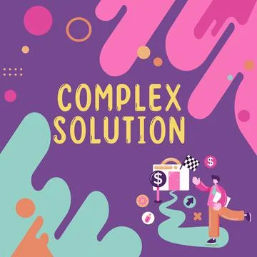Sign displaying Complex Solution. Business overview computer time or service 스톡 일러스트