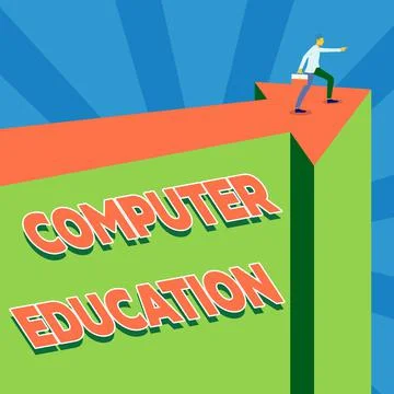 Sign displaying Computer Education. Conceptual photo gaining basic knowledge and Stock Illustration