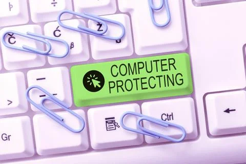 Sign displaying Computer Protecting. Conceptual photo protecting computer Stock Photos