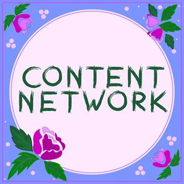 Sign displaying Content Network. Conceptual photo A group of Web sites that Stock Illustration