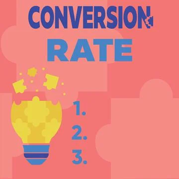 Sign displaying Conversion Rate. Conceptual photo number of visitors to a Illustrazione stock