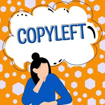 Sign displaying Copyleft. Word for the right to freely use, modify, copy, and Stock Illustration