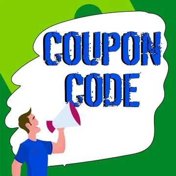 Sign displaying Coupon Code. Business overview ticket or document that can be Stock Illustration