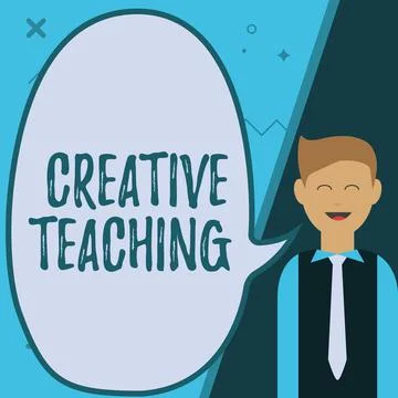 Sign displaying Creative Teaching. Business overview making something fine out 스톡 일러스트