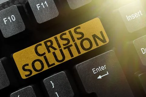 Sign displaying Crisis Solution. Concept meaning process by which an Stock Photos
