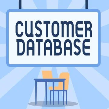 Sign displaying Customer Database. Internet Concept uptodate on customer Stock Illustration