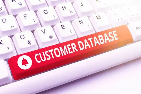 Sign displaying Customer Database. Word for uptodate on customer information Stock Photos