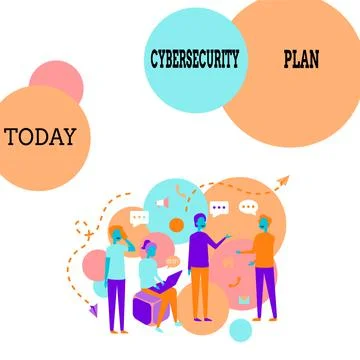 Sign displaying Cybersecurity Plan. Concept meaning Techniques of protecting 스톡 일러스트