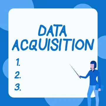 Sign displaying Data Acquisition. Internet Concept way to obtain statistics that Illustrazione stock