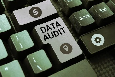 Sign displaying Data Audit. Word for auditing of data to assess its quality for Stockfoto's