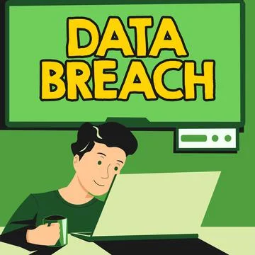Sign displaying Data Breach. Word for security incident where sensitive 스톡 일러스트
