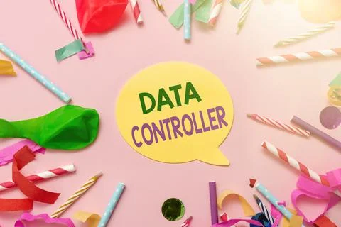 Sign displaying Data Controller. Business overview person who determines the Stockfoto's