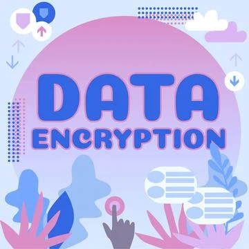 Sign displaying Data Encryption. Business approach Conversion of data into code Stock Illustration